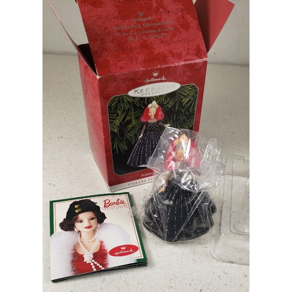 Hallmark Ornament Holiday Barbie 6th In Series 1997 25th Anniversary - Picture 9 of 14